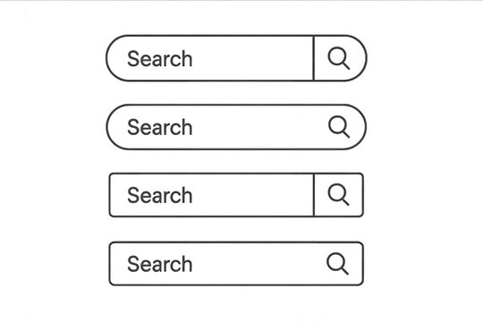 A search button highlighted on a search page screenshot, isolated on transparent background.