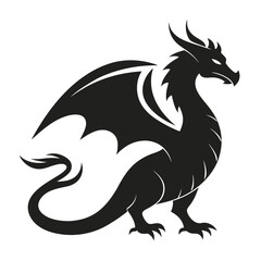 Obraz premium Majestic Dragon Silhouette A Powerful Symbol of Fantasy and Strength