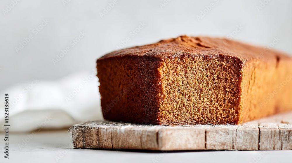 Poster close-up of a cake on a cutting board with a napkin in the background and a napkin in the foreground