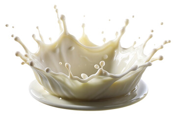 Splash of milk or cream, cut out isolated on a white background PNG, AI