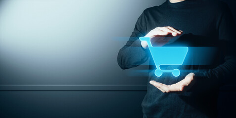 hand of businessman interactive touching a holographic of transaction financial network data...