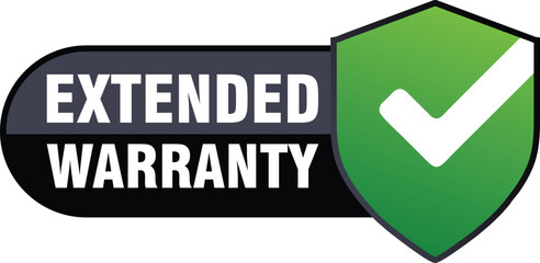 Extended Warranty Label and Badge – Warranty Vector Illustration Design