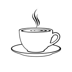 Illustration of a Cup of Hot Coffee