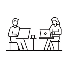 Busy Office Workers Collaborating Together