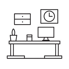 Modern Home Office Setup Scene