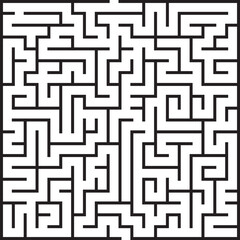 Complex Black and White Square Maze Puzzle Game Challenge