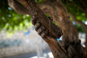 Ein Hod, Israel, April 12, 2025 The renowned artist colony of Ein Hod, set against the slopes of...