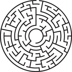 Circular Maze Puzzle Labyrinth Game, Pathfinding Challenge, Brain Teaser