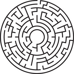 Circular Maze Puzzle Labyrinth Game, Challenge, Path, Solution, Strategy, Brain Teaser, Concentric, 