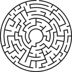 Circular Maze Puzzle Labyrinth Game, Concentric Paths, Challenge