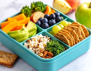 Colorful lunchbox with healthy foods