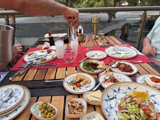 Turkish raki table with appetizer ready to eat