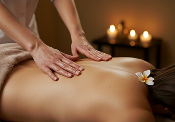 Relaxing Aromatherapy Massage in Warm Spa Setting