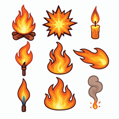 vector illustration of a fire