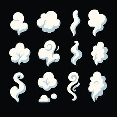 set of smoke vector icons