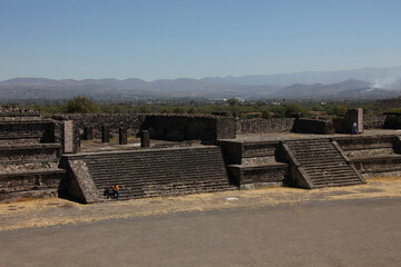 View of Ancient ruins of the Aztec and Pyramids at Teotihuacan, Mexico
