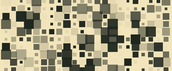 Abstract Geometric Squares Pattern in Grayscale