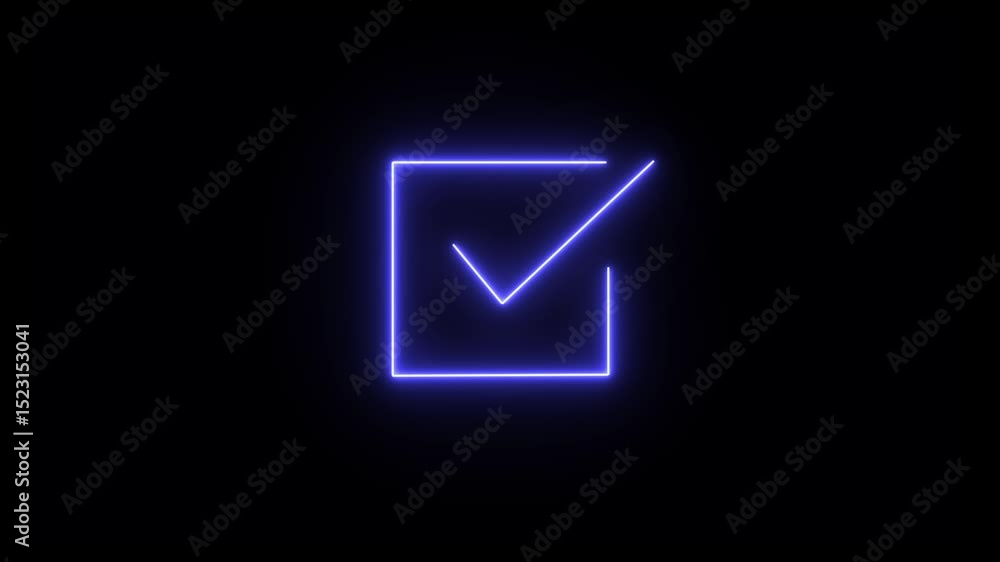 Fototapete Digital check mark icon on future tech background. Productivity and rating evolution. Futuristic checkmark icon in world of technological progress and innovation. 