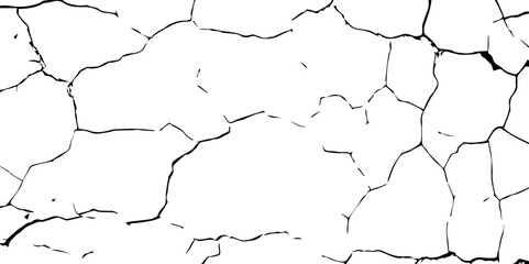 A close-up, high-contrast black and white photograph showcasing a network of intricate cracks, resembling a dried-up surface, shattered glass, or a distressed texture. The lines are sharp and angular.