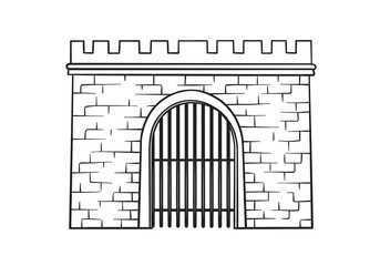 Fototapeta premium a stone castle gate with an arched opening 