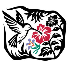 Hummingbird in Flight, Sipping Nectar