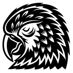 Obraz premium Resting Macaw Head Illustration