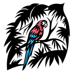 Obraz premium Colorful Macaw in Lush Jungle