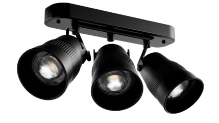 Modern Black Triple Spotlight Fixture