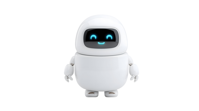 Happy White Robot, AI, Digital Friend