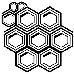 black and white hexagon background