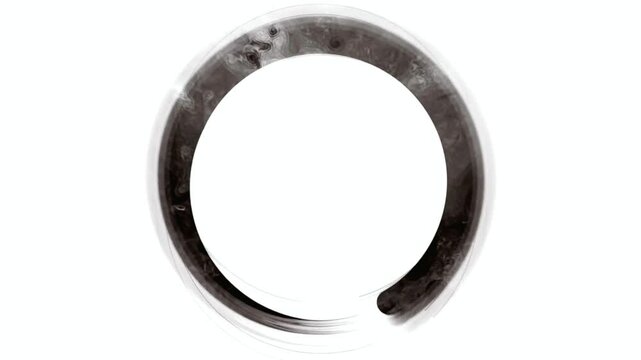 Abstract Black Ink Circle, Zen Circle, Ensō Symbol, Japanese Art, Graphic Design Element