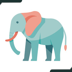 Obraz premium Minimalist Elephant Illustration A Colorful and Simple Vector Design for Creative Projects