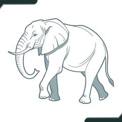 Minimalist Elephant Vector Illustration with Bold Colors A Simple and Modern Design