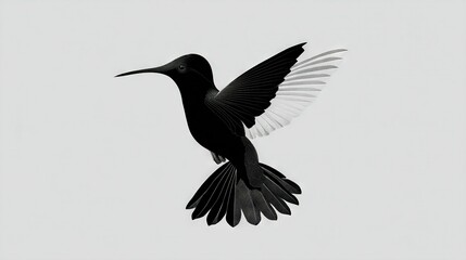 Obraz premium A monochrome bird soaring skyward with extended wings