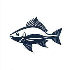 Obraz premium Illustration of a stylized fish design with detailed fins and body shape for creative projects