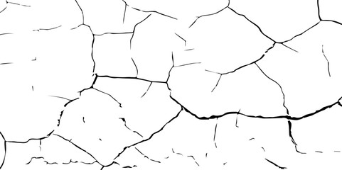 Obraz premium Generate a high-contrast image of a cracked white surface. The cracks should be dark and irregular, forming a network across the white background, resembling dried earth, cracked paint, 