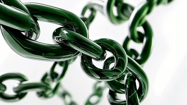 Strong Metallic Chain Links in Rows Showcasing Security and Connection