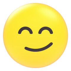 happy smiley face 3d icon in cartoon plastic style minimal isolated on transparent white background, clipping path
 