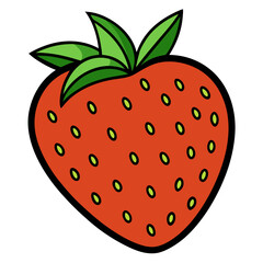 Obraz premium Strawberry SVG – Cute Fruit Clipart for Summer Crafts, Stickers, and Sublimation Designs