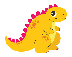 Cute mcltyashny dinosaur on white background. Vector illustration