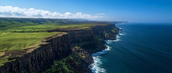 Coastal Cliffside View With Lush Vegetation