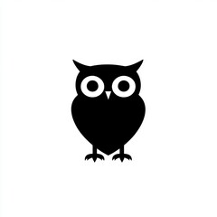 Fototapeta premium Simple black silhouette of an owl (1)