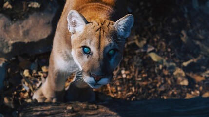 A young deer, a wild mammal, gracefully eats grass in the zoo, observed by a watchful feline