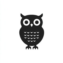 Fototapeta premium Simple black silhouette of an owl (4)