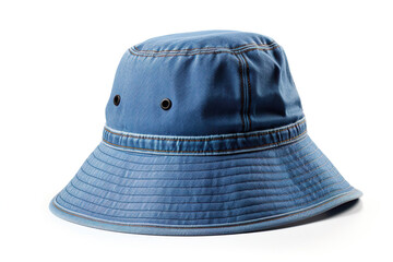 Fototapeta premium Denim bucket hat isolated on white background