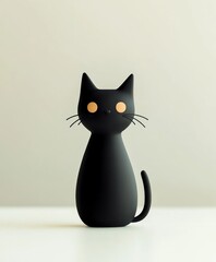 Black cat figurine, simple design