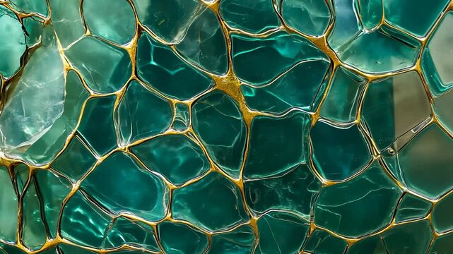 Seamless Blue and Green Honeycomb Mosaic Pattern Vector Wallpaper for Summer Decor