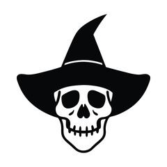 halloween skull with a hat