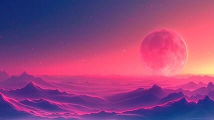 Cosmic Pink Landscape