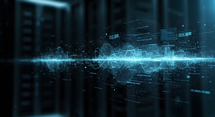 Data Center Digital Visualization: Technology Abstract Background